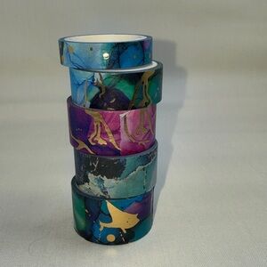 Colorful used Abstract Patterned Washi Tape Set